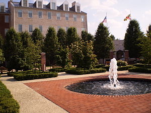 Fountain in front of the Riggs Alumni Center o...