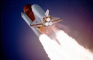 Space Shuttle Atlantis takes flight on the STS...